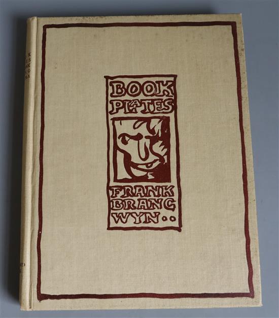 Brangwyn, Frank - Book Plates, 4to, beige cloth, 69 black and white and coloured plates,